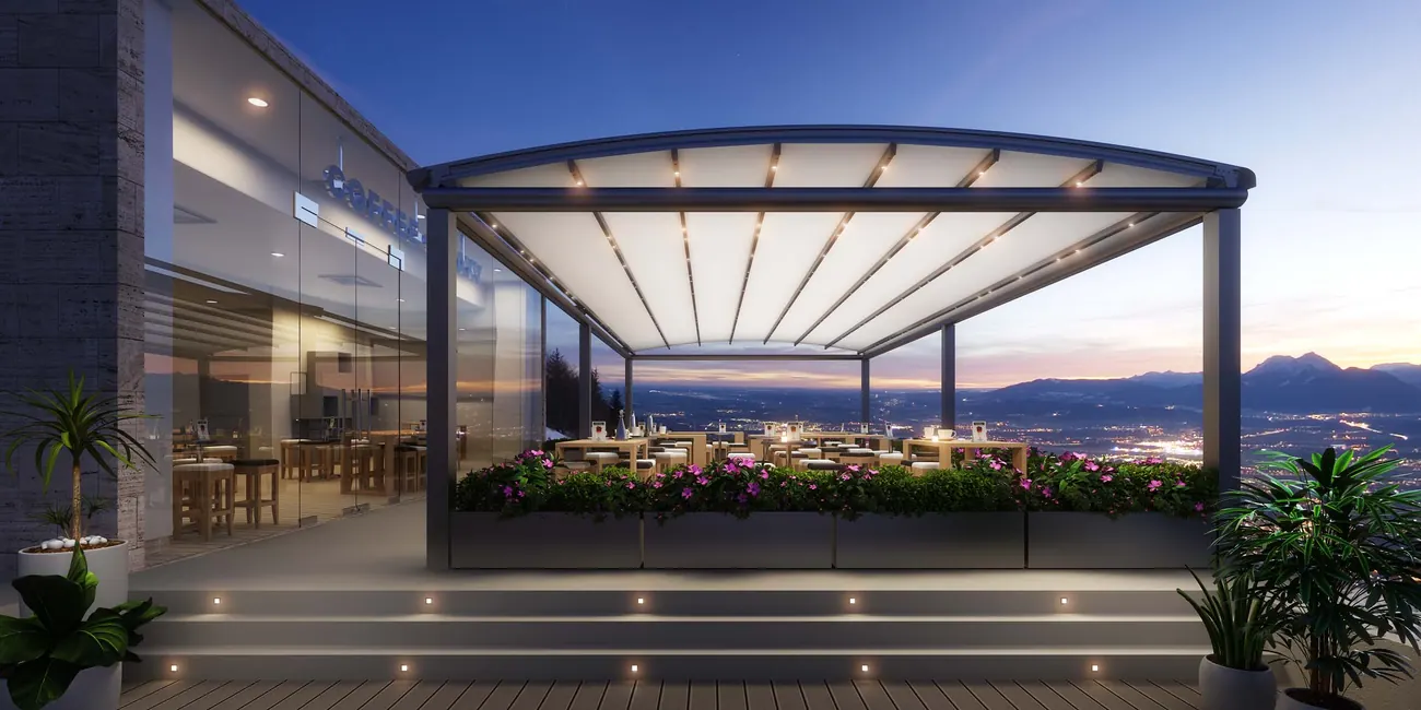 Garden Seating Area — Oval Awning